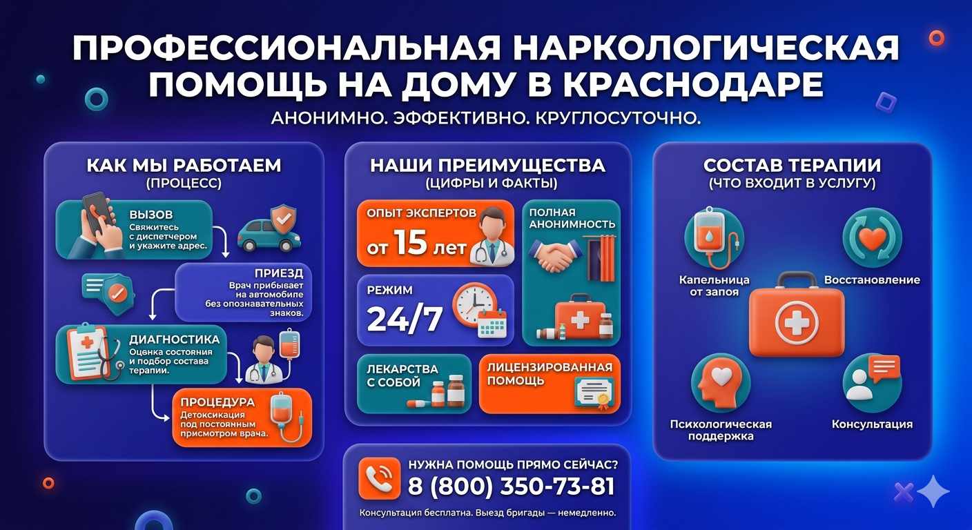 Инфографика о принципах лечения алкоголизма на дому в Боброве: этапы вызова нарколога, преимущества анонимной детоксикации и состав медицинской помощи.